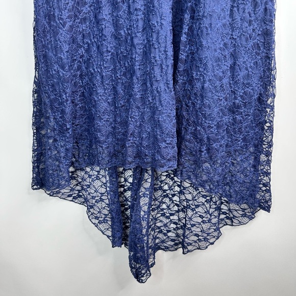 Navy Blue‎ Juniors Love Reign Lined Hi-low sleeveless Lace Dress size L - Picture 6 of 9